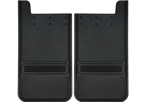 Truck Hardware 2pc 12 x 23 Rear Black Plate Mud Flaps - Click Image to Close